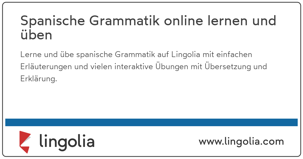 Spanische Grammatik Online Lernen Und üben