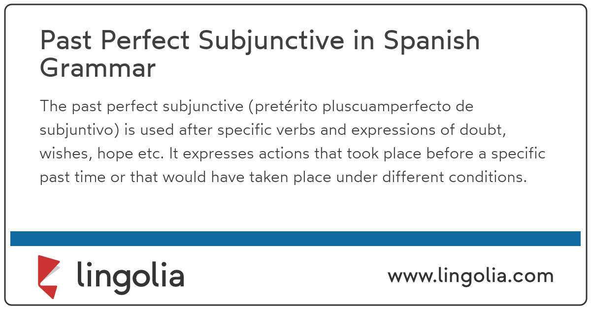 past perfect subjunctive spanish
