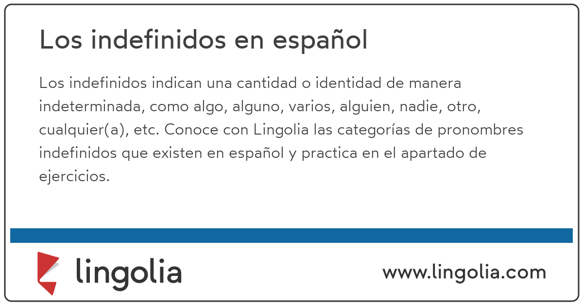 Los indefinidos en español