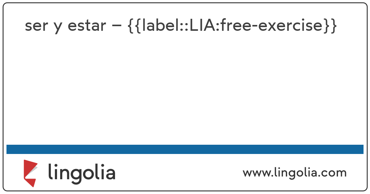 Ser Y Estar – Ejercicio De Acceso Libre